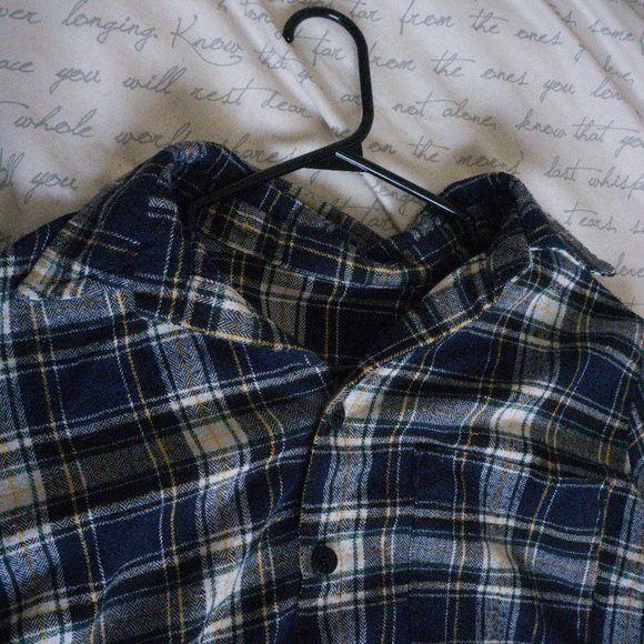 Blue and White Plaid Button Up - Picture 2 of 4